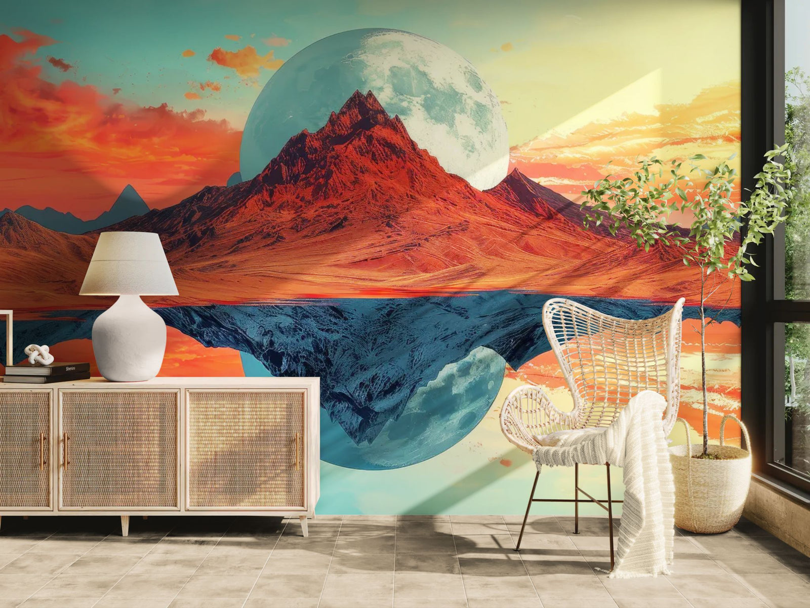Surreal wallpaper – Lunar Mirror Mountain