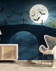 Papier peint gothique – Pont nocturne lunaire