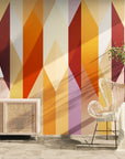Geometric Wallpaper – Warm Vertical Patterns