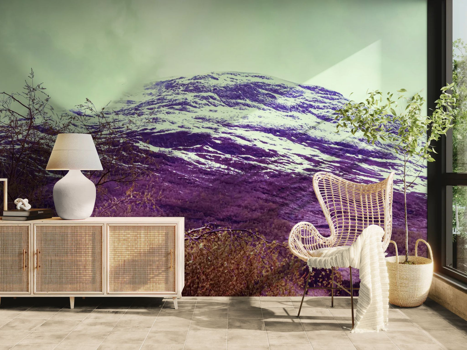 Papier peint Montagne – Sommet enneigé nordique