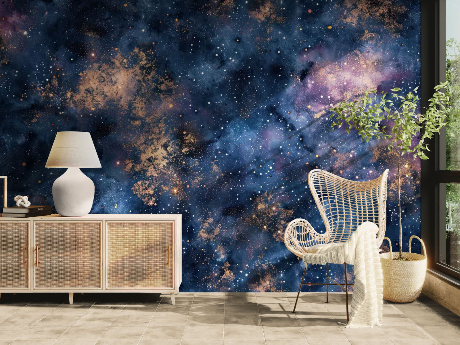 Galaxy wallpaper – Night blue starry sky