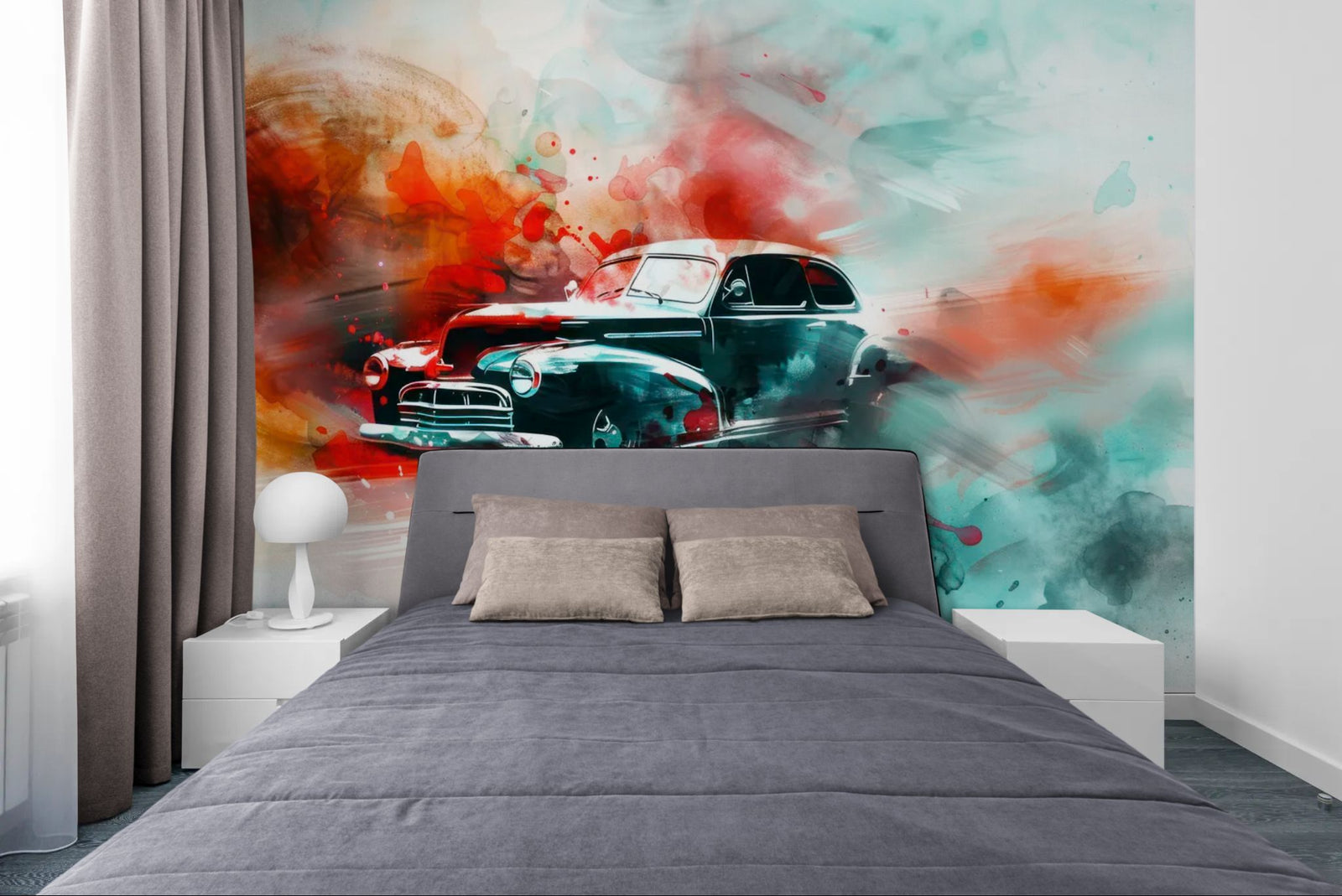 Car wallpaper – Vintage watercolor