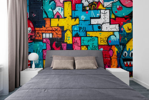 Papier peint street art – Mur abstrait moderne