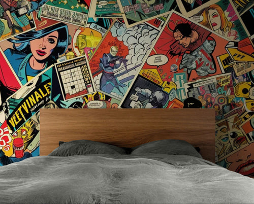 Papier peint Bande dessinée – Collage pop art