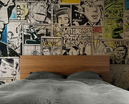 Papier peint Art – Collage bande dessinée vintage colorée