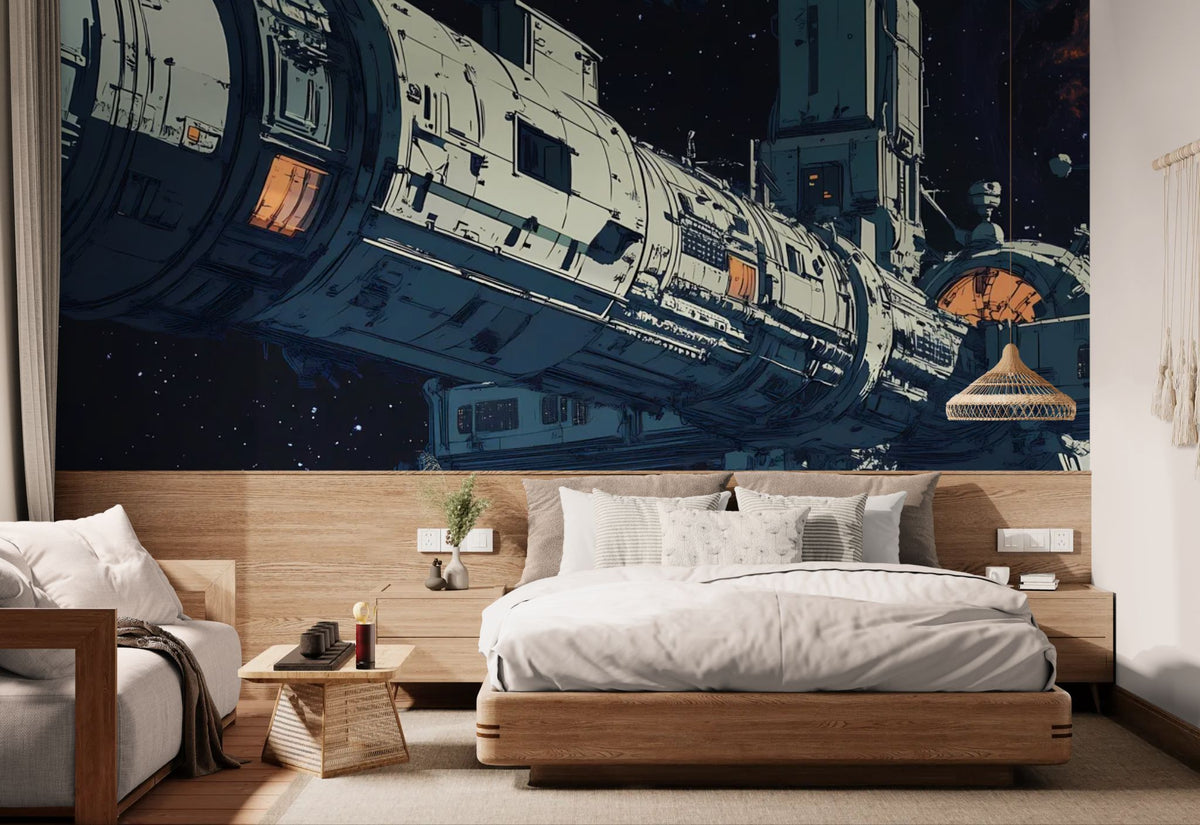 Science fiction-tapet – Avancerad rymdstation