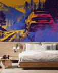 Papier peint Sport – voiture de rallye en montagne