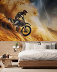 Papier peint Sport – motocross dans tempête de sable