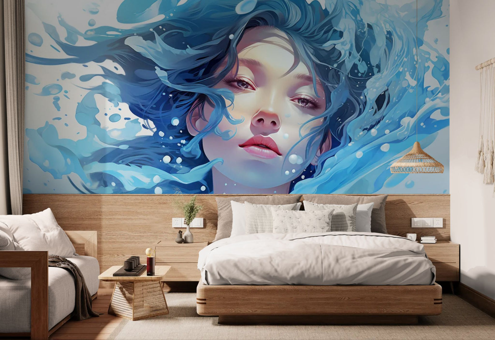 Papier Peint Anime - Esprit de l’Eau Luminescent