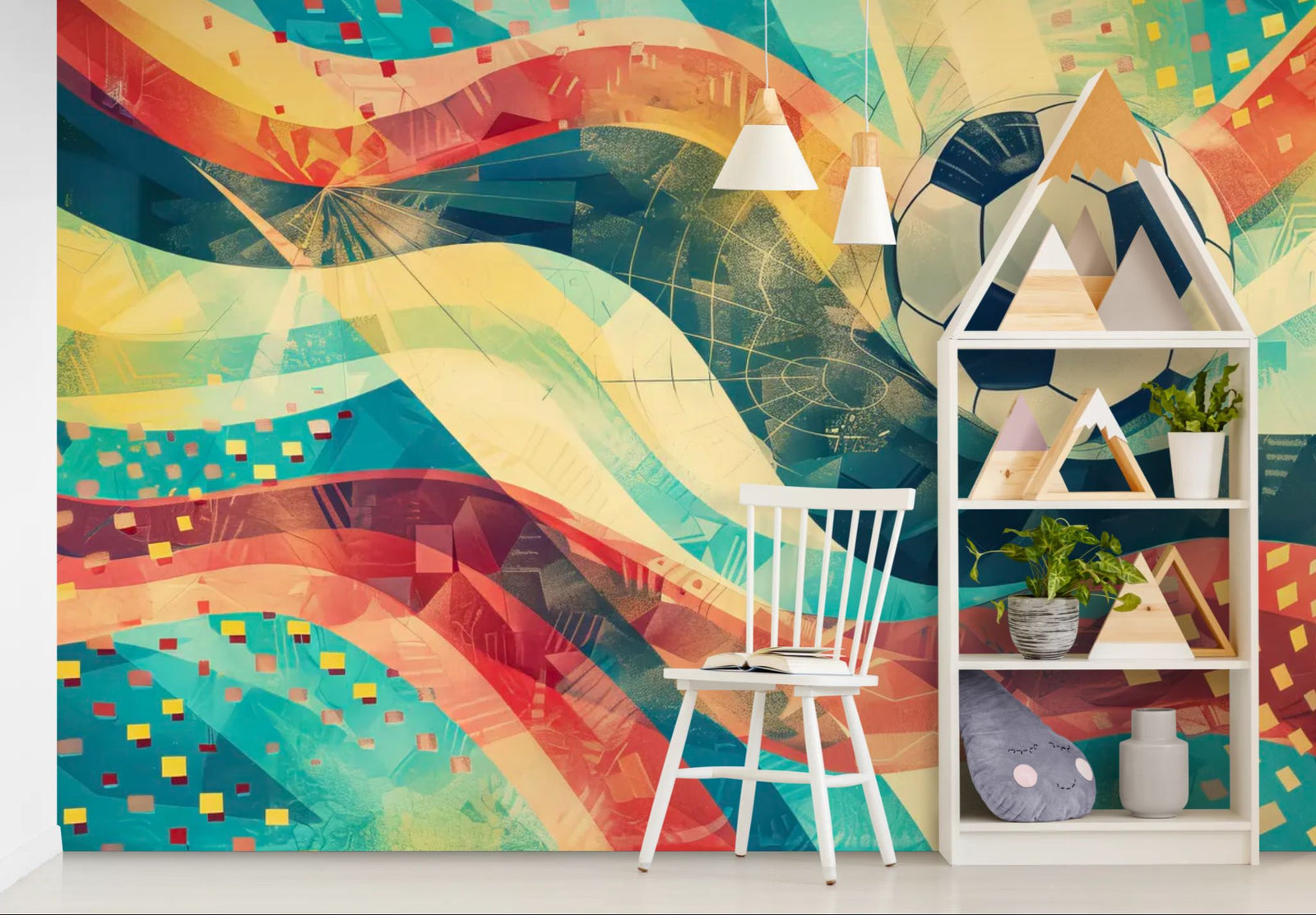 Papier peint Sport – football graphique rétro