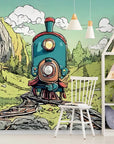 Papier Peint Enfant - Train Dans Les Montagnes