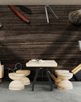Papier peint barbershop – Outils de barbier vintage