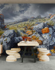 Landscape wallpaper – Wild rocks and golden lichens