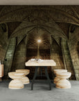 Architectural wallpaper – Monumental Gothic vault