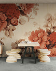 Papier peint floral – Bouquet romantique aux tons terracotta
