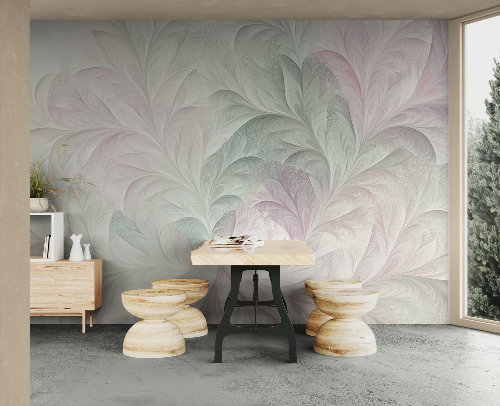 Abstract wallpaper – Delicate pastel swirls