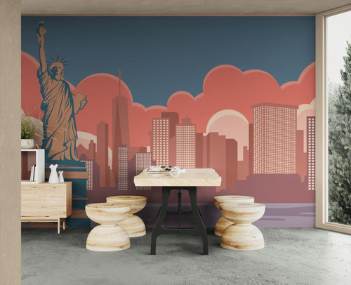 Papier peint ville – New York illustré