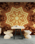 Abstract wallpaper – Luminous golden rosette