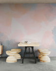 Abstract Wallpaper – Pink and Blue Pastel Watercolor Splashes