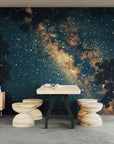 Galaxy wallpaper – Deep starry sky with golden hues