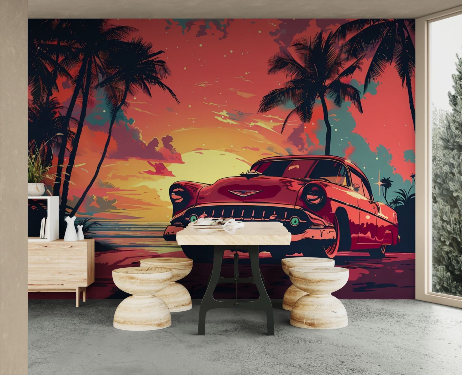Vintage Wallpaper – Exotic Sunset Car