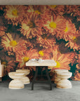 Papier peint floral – Fleurs rosées lumineuses