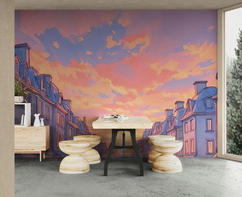 Papier peint Paris – Rue au crépuscule