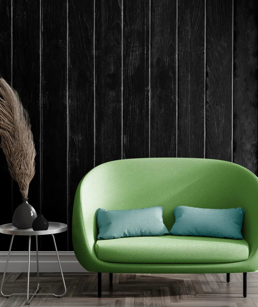 Wood Wallpaper - Elegant Black Planks