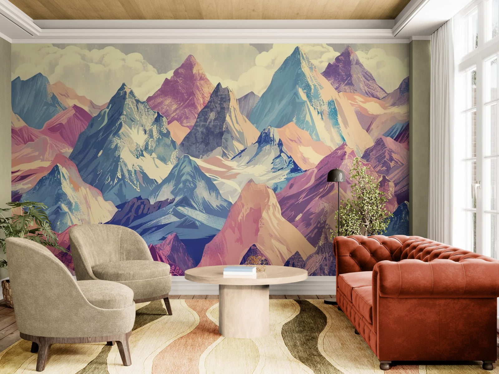 Graphic Wallpaper – Colorful Geometric Mountain Range