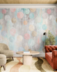 Papier peint Motif – Pois aquarelle pastels multicolores