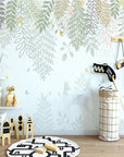 Foliage Wallpaper – Soft Animal Shadows under a Veil of Leaves