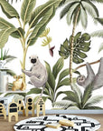 Papier Peint Tropical - Forêt exotique et paresseux