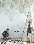 Foliage Wallpaper – Soft Animal Shadows under a Veil of Leaves