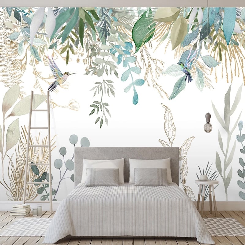 Foliage Wallpaper - Plant Softness and Hummingbirds