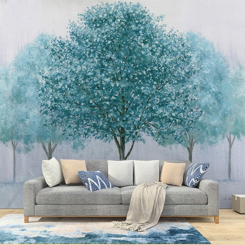 Art &amp; Deco Wallpaper - Blue Trees