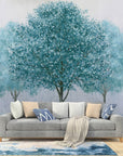 Papier Peint Art & Déco - Arbres Bleutés