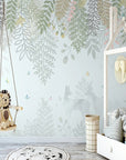 Foliage Wallpaper – Soft Animal Shadows under a Veil of Leaves