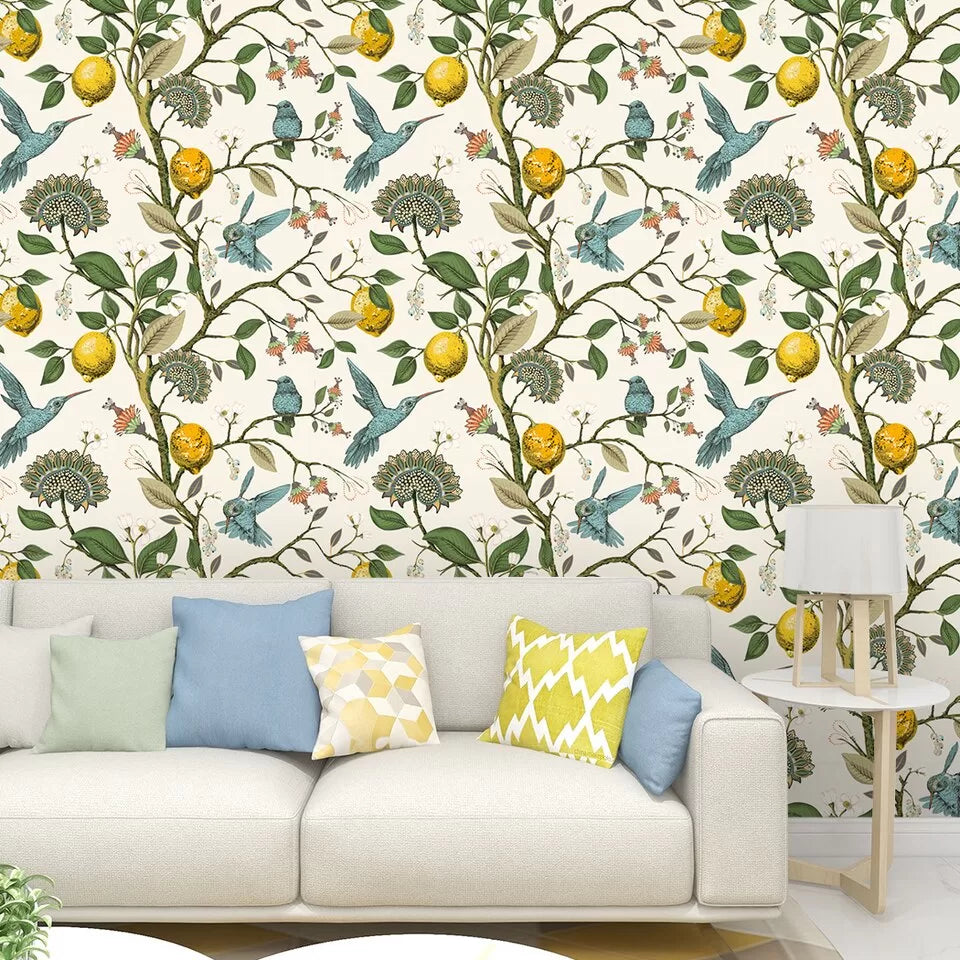 Art &amp; Deco Wallpaper - Birds and Golden Branches