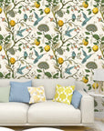 Papier Peint Art & Déco - Oiseaux et Branches Dorées