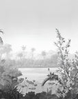 Black and White Wallpaper - Misty Tropical Landscape