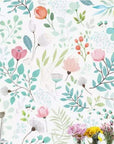 Floral Wallpaper - Enchanted Garden in Watercolor