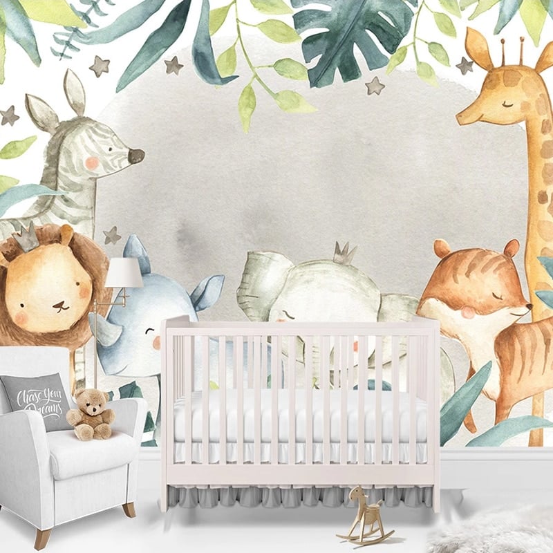 Children's Wallpaper - Sweet Jungle Animals