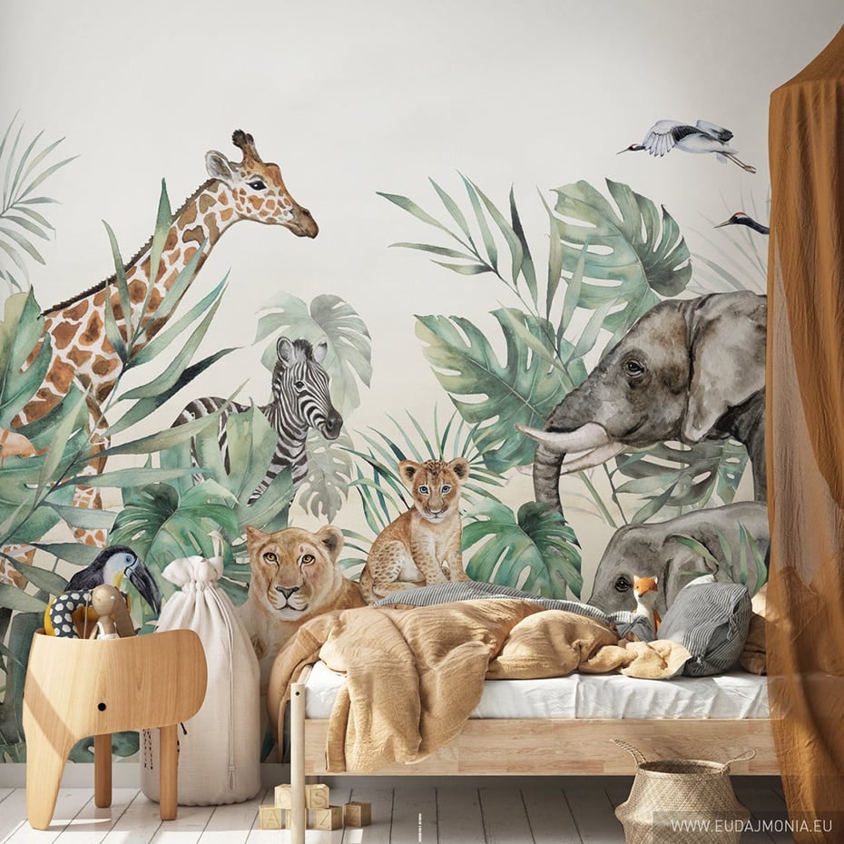 Children's Wallpaper - Friendly Animal Safari
