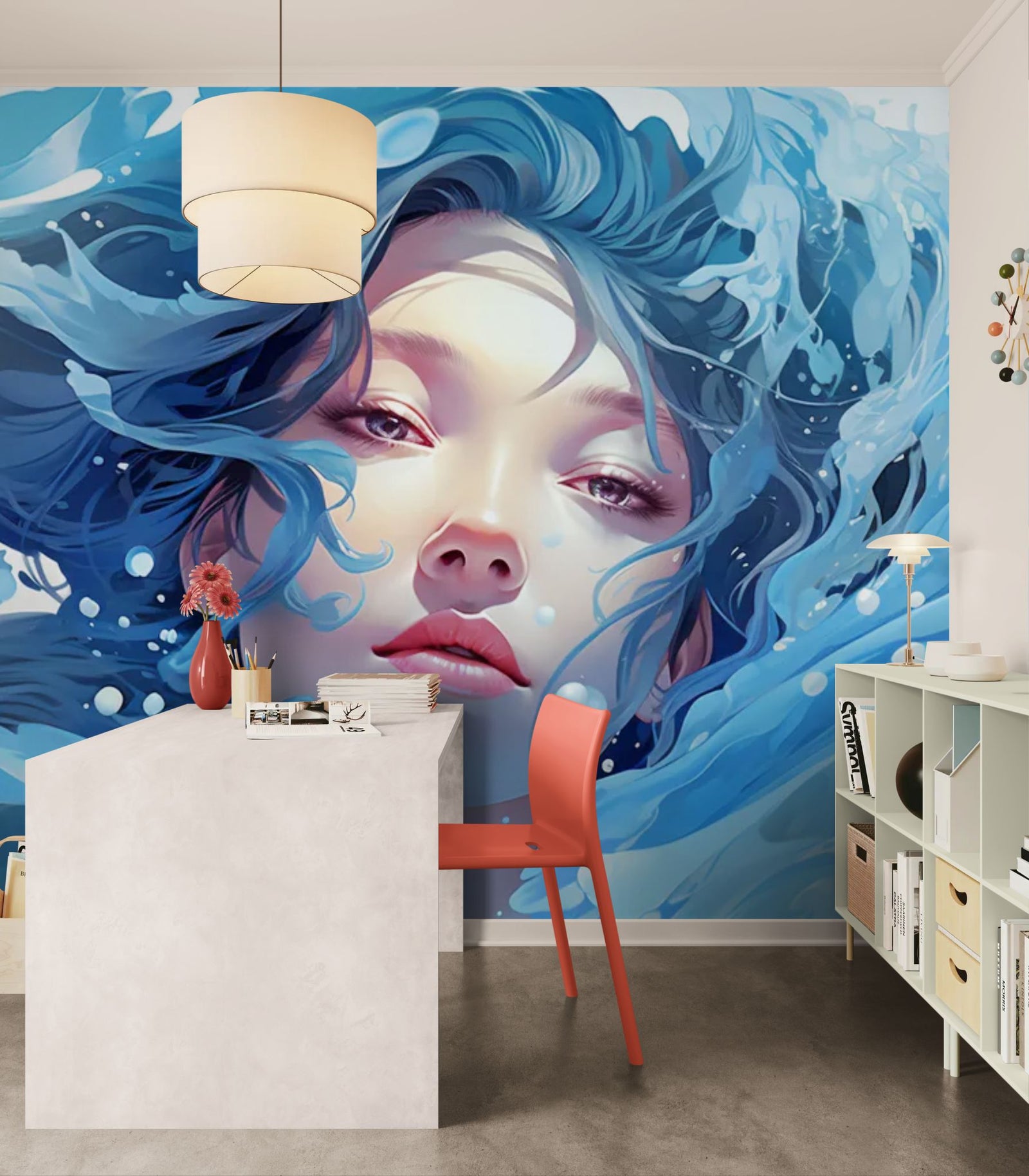 Papier Peint Anime - Esprit de l’Eau Luminescent