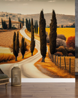Papier peint campagne - vallons dorés