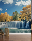 Papier peint cascades - panorama automnal