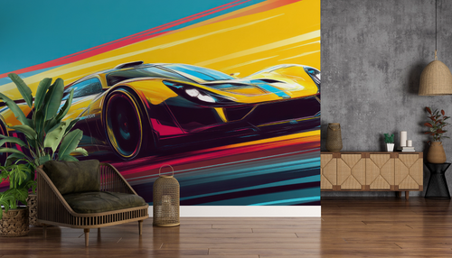 Cars wallpaper - yellow futuristic sports car