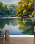 Papier peint cascades - miroir d'eau sylvestre