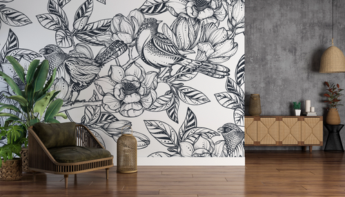 Nature wallpaper - wild flower sketches