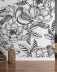 Papier peint nature - croquis de fleurs sauvages